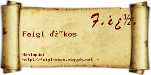 Feigl Ákos névjegykártya